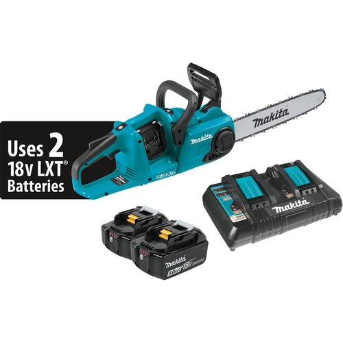 Chainsaws | Makita XCU03PT 18V X2 LXT Brushless Lithium-Ion 14 in. Chainsaw Kit with 2 Batteries (5 Ah) image number 0