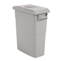 Trash & Waste Bins | Rubbermaid Commercial FG9W1500LGRAY Slim Jim 23-Gallon Rectangle Confidential Document Receptacle with Lid - Light Gray image number 1