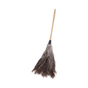 Boardwalk 16 in. Wood Handle 12 in. Gray Bristle Professional Ostrich Feather Duster