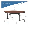  | Iceberg 55264 OfficeWorks 60 in. x 29 in. Round Mahogany Top Wood Folding Table with Gray Base image number 2