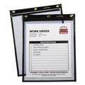 | C-Line 50912 Heavy Duty Super Heavyweight Plus 9 in. x 12 in. Stitched Shop Ticket Holders - Black (15/Box) image number 1