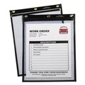 Office Jansan | C-Line 50912 Heavy Duty Super Heavyweight Plus 9 in. x 12 in. Stitched Shop Ticket Holders - Black (15/Box) image number 1