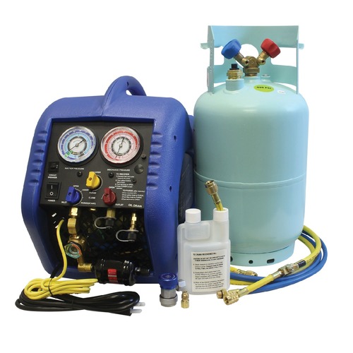Air Conditioning Recovery Recycling Equipment | Mastercool 69100-55R 115V Complete A/C Recovery System with Leak Detector Kit image number 0