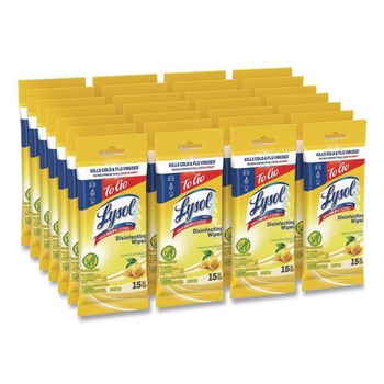 LYSOL Brand 6.69 in. x 7.87 in. 1-Ply Disinfecting Wipes Flatpacks - Lemon and Lime Blossom White (24/Carton)