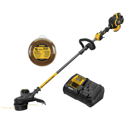 String Trimmers | Dewalt DCST970X1S-DWO1DT802 60V MAX FLEXVOLT Brushless Lithium-Ion Cordless String Trimmer and 0.080 in. x 225 ft. String Trimmer Line Bundle (3 Ah) image number 0