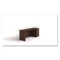 Office Desks & Workstations | Alera AE1NZK-S2472UF HRG 72 in. x 24 in. x 29 in. Seville Series Credenza with Right Pedestal - Mahogany image number 1