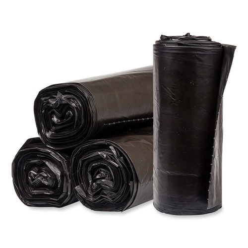 Trash Bags | Pitt Plastics PCRL3339XHK Eco Strong Plus 33 in. x 39 in. 1 mil 33 Gallon Can Liners - Black (150/Carton) image number 0