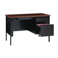 Office Desks & Workstations | Alera 25956 45.5 in. x 24 in. x 29.5 in. Single Pedestal Steel Desk - Mocha/Black/Black Legs image number 7