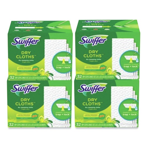 Cleaning Cloths | Swiffer 80374620 8 x 10.4 Dry Refill Cloths - White (4/Carton) image number 0