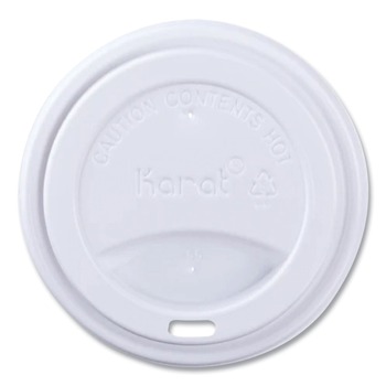 Karat C-KDL516W-PP Plastic Sipper Hot Cup Lids Fits 10 oz. to 24 oz. Hot Cups - White (1000/Carton)