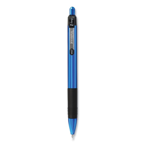 Pens | Zebra 27020 Z-Grip Medium 1 millimeter Retractable Metal Ballpoint Pen - Blue Ink/Blue/Black Barrel (1-Dozen) image number 0