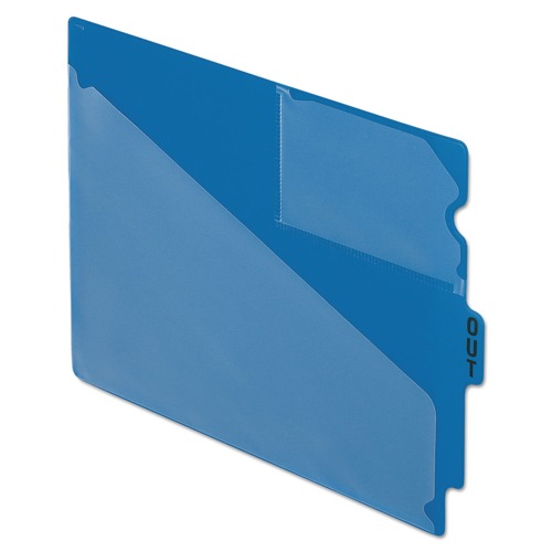  | Pendaflex 13542 8.5 in. x 11 in. 1/3-Cut End Tab Colored Poly Out Guides with Center Tab - Blue (50/Box) image number 0