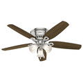 Ceiling Fans | Hunter 53328 52 in. Builder Low Profile Brushed Nickel Ceiling Fan with Light image number 2