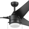 Ceiling Fans | Honeywell 51862-45 56 in. Pull Chain Contemporary Wet Rated Outdoor LED Ceiling Fan with Light - Matte Black image number 1