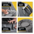 Trash & Waste Bins | Rubbermaid Commercial FG264360BLA 44 gal. Vented Round Plastic Brute Container - Black image number 7