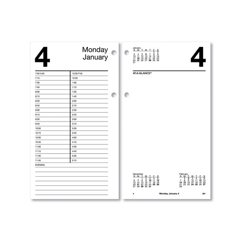  | AT-A-GLANCE E210-50 4.5 in. x 8 in. Large Desk Calendar Refill 2025 - White Sheets image number 0