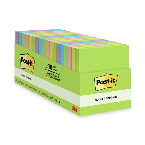 Office Jansan | Post-it Notes 654-18BRCP 3 in. x 3 in. Original Pads in Floral Fantasy Collection Colors (18 Pads/Pack) image number 0