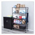 Trash & Waste Bins | Alera ALESW654818BA 48 in. x 18 in. x 72 in. 5-Shelf Wire Shelving Kit with Casters and Shelf Liners - Black Anthracite image number 7