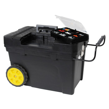 Stanley 033026R 29.64 in. x 24 in. x 19.30 in. 17 Gallon Portable Contractor Tool Chest - Black
