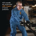Bib Overalls | Ansell KCC 58516 A20 Breathable Particle Protection Coveralls - 3X-Large/Blue (20/Carton) image number 4