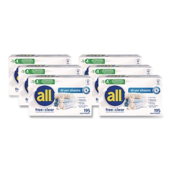Dial Free Clear Dryer Sheets - Fragrance Free (6/Carton)