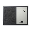 Mothers Day Sale! Save an Extra 10% off your order | MasterVision MX04433168 24 in. x 18 in. Designer Combo MDF Wood Frame Fabric Bulletin/Dry Erase Board - Charcoal/Gray/Black image number 0