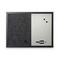 Office Jansan | MasterVision MX04433168 24 in. x 18 in. Designer Combo MDF Wood Frame Fabric Bulletin/Dry Erase Board - Charcoal/Gray/Black image number 0