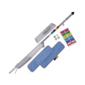 Labor Day Sale! Save $30 off $199! | Boardwalk BWKBWMS16MFM 5 in. x 18 in. Blue Microfiber Head and 59 in. Gray Aluminum/Polypropylene Handle Bucketless Microfiber Mop System (1-Kit) image number 1