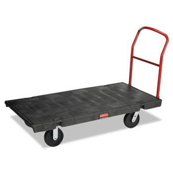 CLEANING CARTS | Rubbermaid Commercial FG447100BLA 2,000 lb. Capacity 30 x 60 in. Bent Bar Handle Platform Cart (Black)