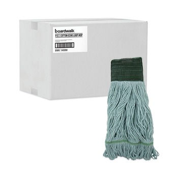 Boardwalk EchoMop with Looped-End Synthetic/Cotton Wet Mop Head - Medium, Blue (12/Carton)
