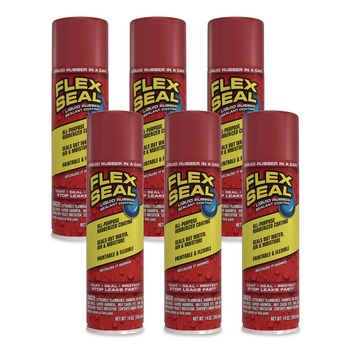 Flex Seal Products 14 oz Flex Seal Liquid Rubber Sealant Coating Aerosol - Dries Red (6/Carton)