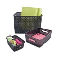 Office Jansan | Advantus 40329 13.63 in. x 10.75 in. x 9 in. Weave Bins - Black (3/Pack) image number 3
