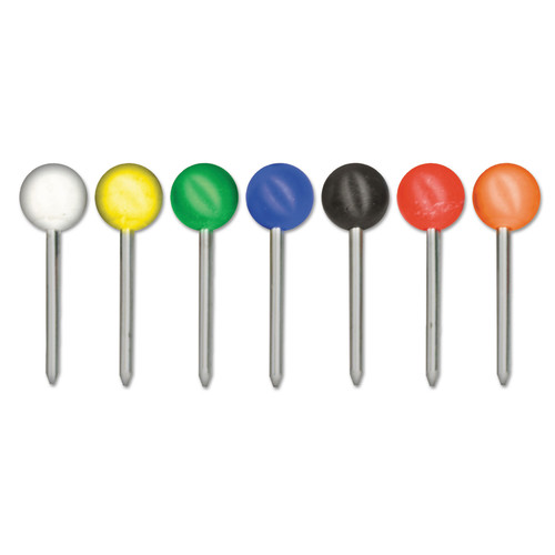 Office Jansan | Advantus MTA 0.38 in. Plastic Map Tacks - Assorted (100/Box) image number 0