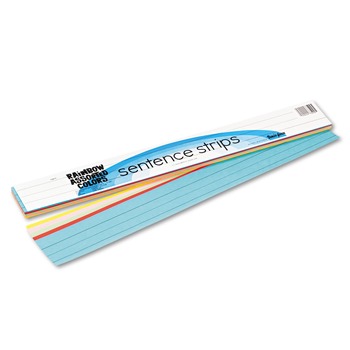 Pacon 24 x 3 Lightweight Sentence Strips - Assorted Colors (100/Pack)