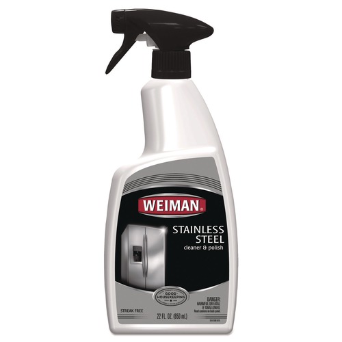 Office Jansan | WEIMAN 108EA 22 oz Trigger Spray Bottle Stainless Steel Cleaner and Polish - Floral Scent image number 0