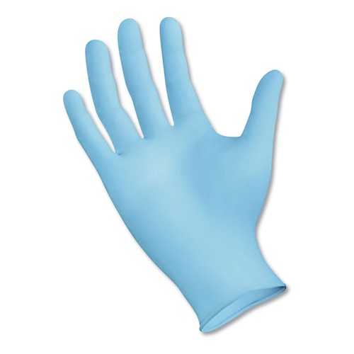 Disposable Gloves | Boardwalk 382LBXA 5 mil. Disposable Examination Nitrile Gloves - Large Blue (100/Box) image number 0