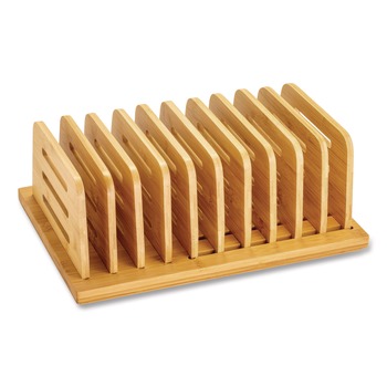 Officemate Bamboo Large File Sorter 9 Sections A6/A7/A8/A9/Legal/Letter/Tabloid Size Files 14.09 x 10.04 x 3.82 Brown