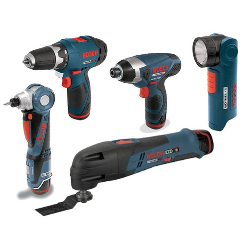 Factory Reconditioned Bosch Clpk50 120 Rt 12v Max Cordless Lithium Ion 5 Tool Combo Kit Cpo Outlets