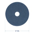 Office Jansan | Boardwalk BWK4014BLU 14 in. Diameter Scrubbing Floor Pads - Blue (5/Carton) image number 2