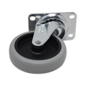 Jobsite Accessories | Rubbermaid Commercial FG1011L20000 4 in. Wheel Swivel Mount Plate Non-Marking Plate Casters - Black/Gray/Silver image number 1