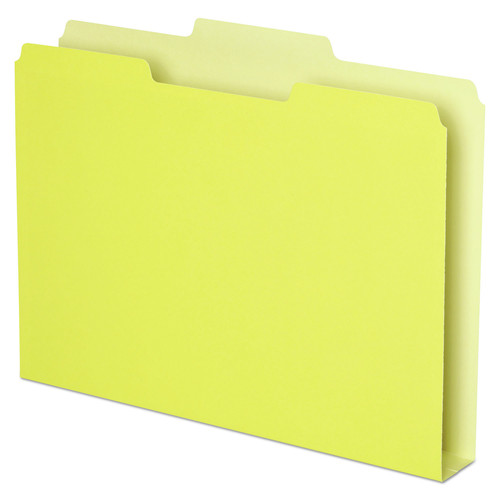 Office Jansan | Pendaflex 54456 1.5 in. Expansion 1/3-Cut Assorted Tabs Double Stuff Letter File Folders - Yellow (50/Pack) image number 0