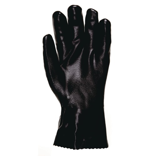 Work Gloves | MCR Safety 6524SJ Double-Dipped PVC Gloves - Large Black (1-Dozen) image number 0