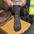 Footwear | Klein Tools 60508 1 Pair Performance Thermal Socks - Large, Dark Gray/Light Gray/Orange image number 3