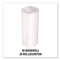 Trash Bags | GEN VNR243308N High Density Can Liners, 16 gal, 8 mic, 24-in x 31-in, Natural, Interleaved Roll, 50 Bags/Roll, 20 Rolls/Carton image number 2