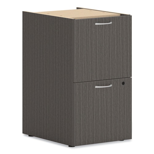 Office Filing Cabinets & Shelves | HON HLPLPSFF.LSL1 15 in. x 20 in. x 28 in. 2 Legal/Letter-Size File Drawers Left or Right Mod Support Pedestal - Slate Teak image number 0