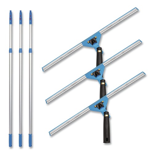 Cleaning Tools | Gritt Commercial GRI1306F183PK Pro Window Washing Kit with Swivel Squeegee and 6 ft Telescopic Pole, 18-in Wide Blade, 3/Kit image number 0