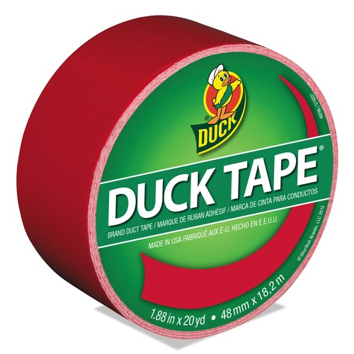 Packing Tapes | Duck 1265014 1.88 in. x 20 yards 3 in. Core Colored Duct Tape - Red (1-Roll) image number 0