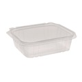 Food Trays, Containers, and Lids | Pactiv Corp. TEHL7X624 7.25 in. x 6.37 in. x 2 in. 24 oz. EarthChoice Tamper Evident Recycled Hinged Lid Deli Container - Clear (231/Carton) image number 0