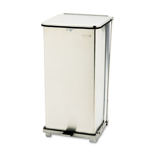 Trash & Waste Bins | Rubbermaid Commercial FGST24SSPL Defenders 13 Gallon Square Step Can - Stainless Steel image number 0