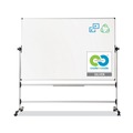 Office & Office Supplies | MasterVision RQR0521 48 in. x 70 in. Earth Silver Easy Clean Mobile Revolver Dry Erase Boards - White/Silver image number 1